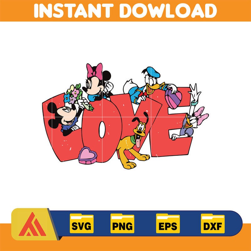 Designs Cartoon Valentine Svg, Be My Valentine Svg, Mouse And Friend Character Movie Svg (8).jpg