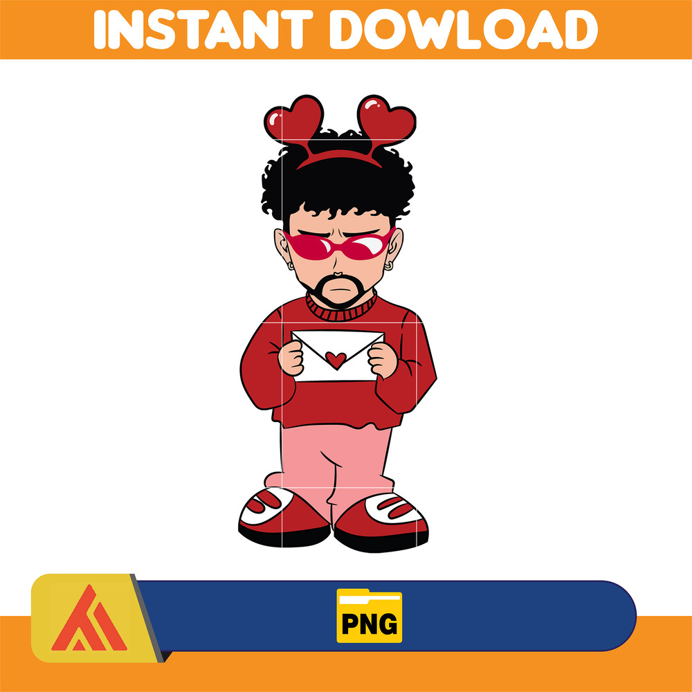 Bad Bunny Valentines Day Png, Benito Png, Un Valentina Sin Ti, Bad Bunny Png, Cricut Png, Valentine's Day Png (15).jpg