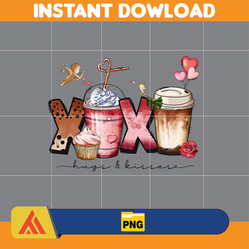 Valentine Coffee Png, Valentine Coffee Png, Valentine Drinks Png, Latte Drink Png, XOXO Png, Coffee Lover, Valentine Digital Download (11).jpg