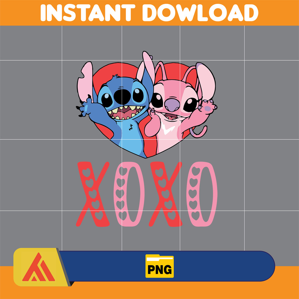 Stitcth Valentine Png, Stitch Png, Cartoon Png, Blue Alien, Valentine Png, Instant Download (11).jpg