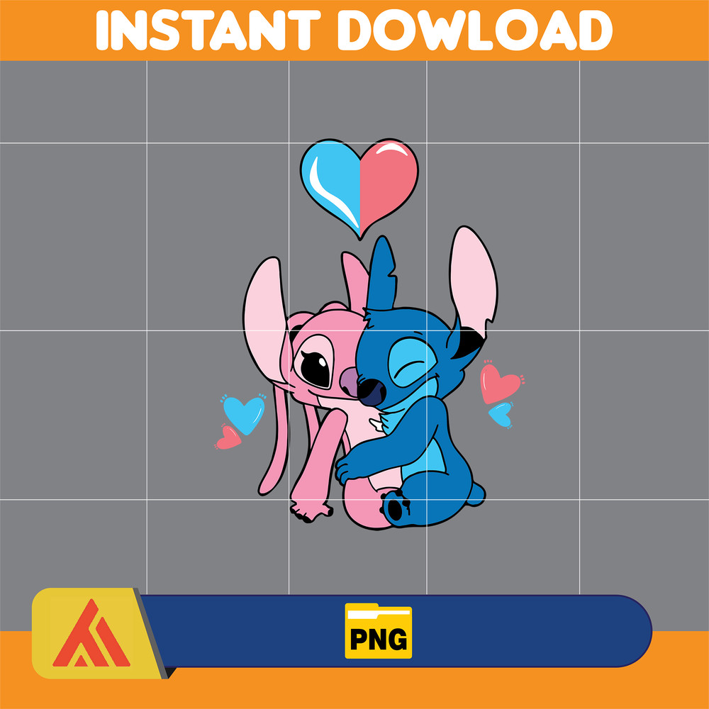Stitcth Valentine Png, Stitch Png, Cartoon Png, Blue Alien, Valentine Png, Instant Download (14).jpg