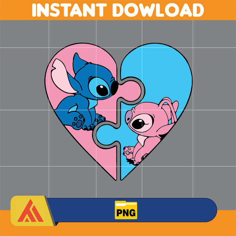 Stitcth Valentine Png, Stitch Png, Cartoon Png, Blue Alien, Valentine Png, Instant Download (15).jpg