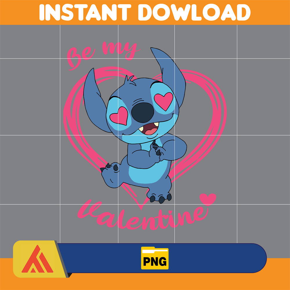 Stitcth Valentine Png, Stitch Png, Cartoon Png, Blue Alien, Valentine Png, Instant Download (17).jpg