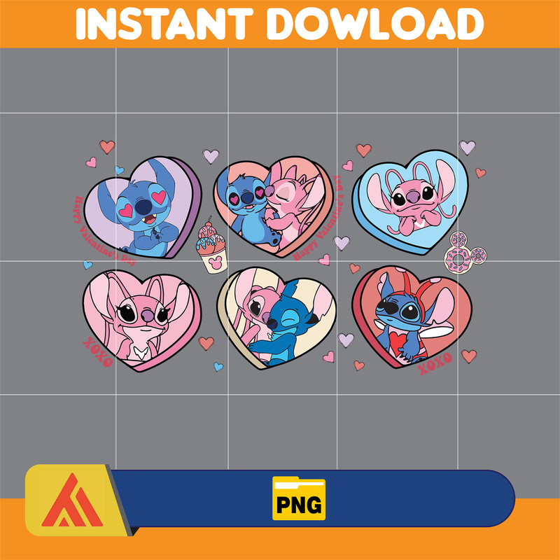 Stitcth Valentine Png, Stitch Png, Cartoon Png, Blue Alien, Valentine Png, Instant Download (3).jpg