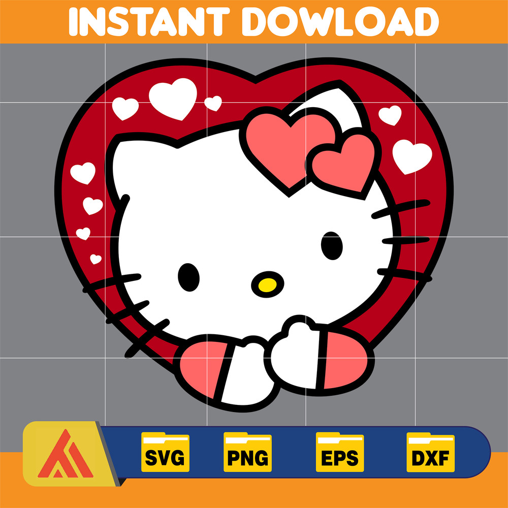 Hello Cats Valentine Svg, Valentines Day Kitty Svg Svg, Kawaii Kitty Svg, Valentines Day Svg (5).jpg