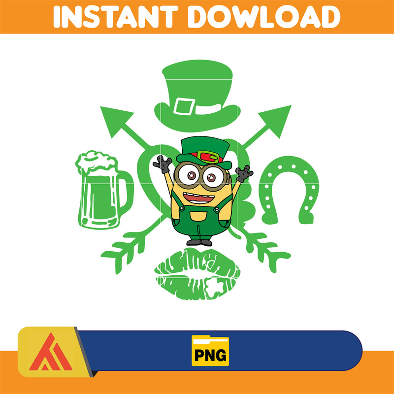 Minion Happy St Patrick's Day Svg, Cartoon St Patrick's Day, Winnie the Pooh, Saint Patrick's Day, Toy Story, Lucky Vibes Svg, Paddy's Day.jpg