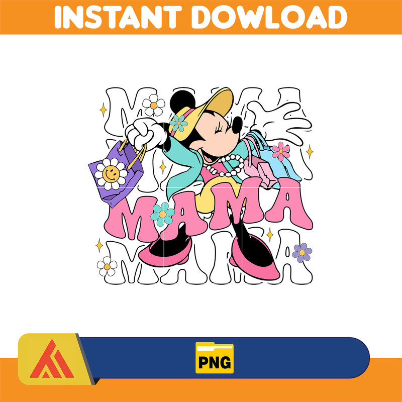 Mama Mother's Png, Mother's Super Mom Png, Retro Cartoon Film Mama Png, Mama Blumen Png, Maus und Freunde Png, Instant Download.jpg