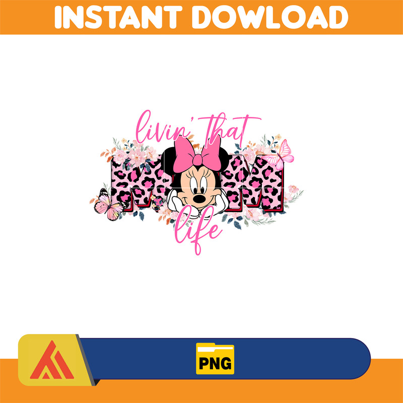 Mom Mickey Png, Mother's Super Mom Png, Retro Cartoon Film Mama Png, Mama Blumen Png, Maus und Freunde Png, Instant Download.jpg