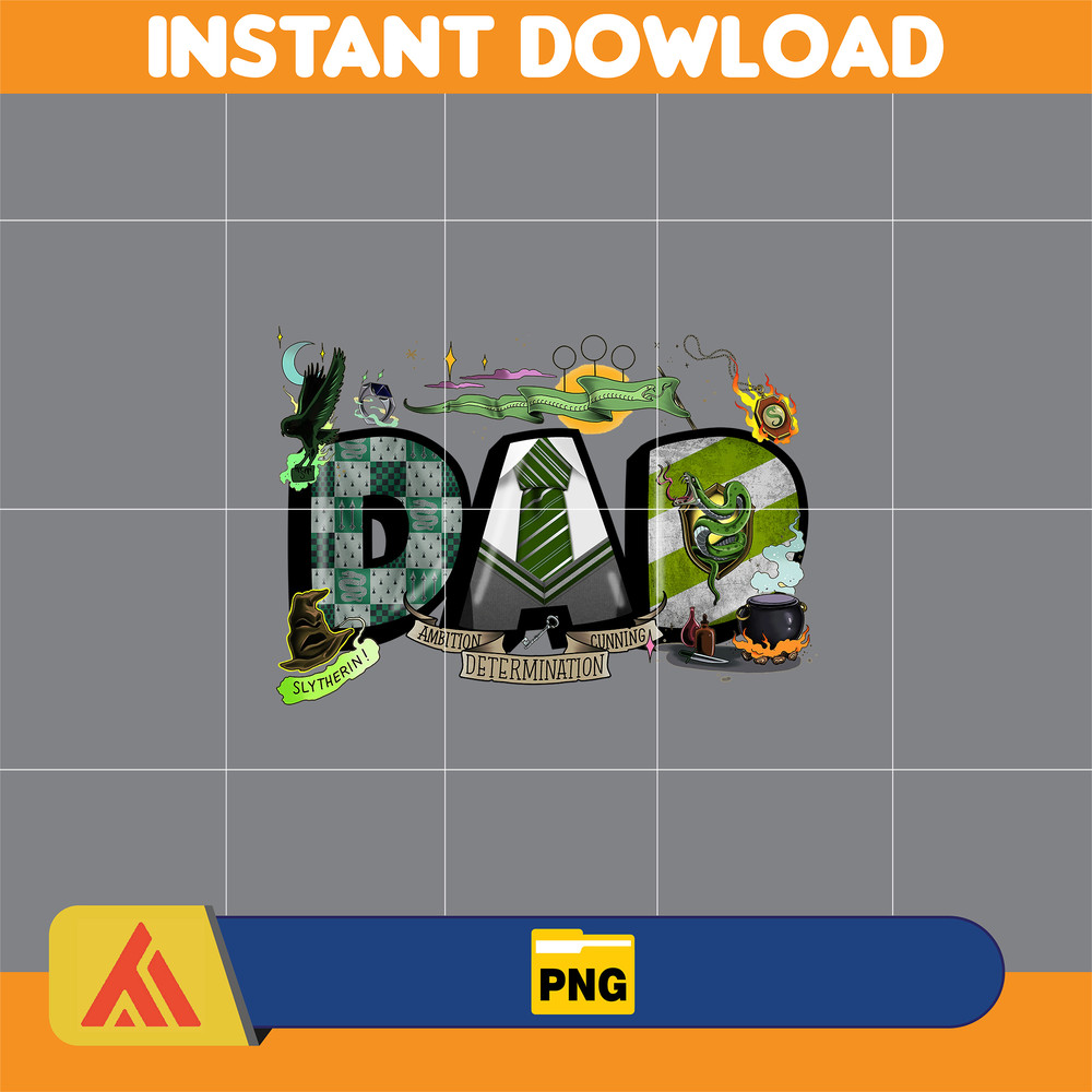 Slytherin Dad Png, Cartoon Dad Png, Characters Letters Png, Doodle Story Png ,Doodle Alphabets Sublimation, Magical Dad, Mother's Day.jpg