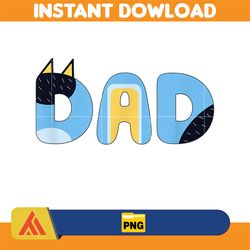 bluey dad fathers day png, bluey family png, bluey bingo dad png, bluey mom png, bluey dad png, father day gift