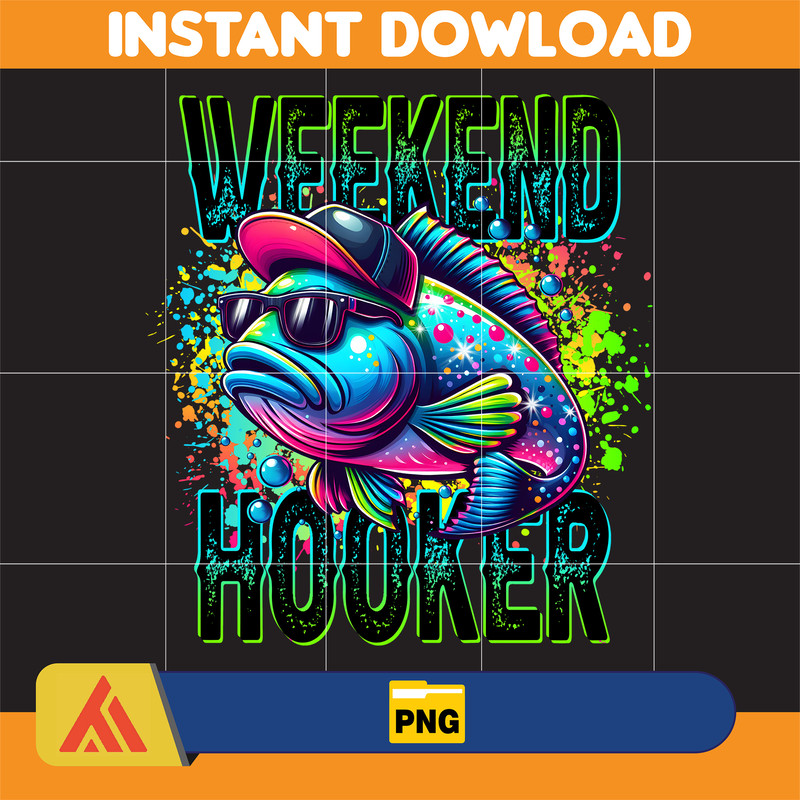 Weekend Hooker Png, Colorful Fish Png, Funny Sarcastic Summer Png, Father's Day Png, Fishing Dad Png, Reel Cool Dad, Instant Download (2).jpg