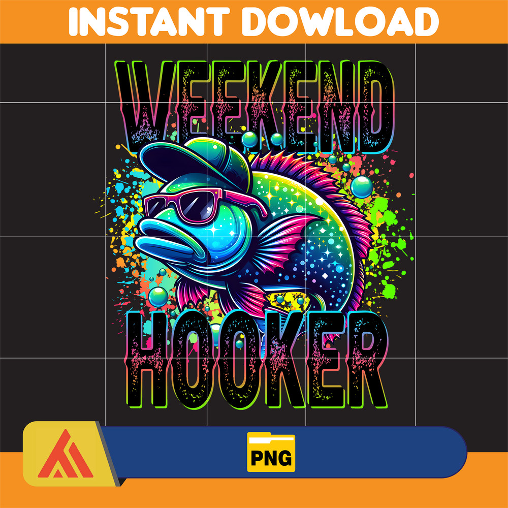 Weekend Hooker Png, Colorful Fish Png, Funny Sarcastic Summer Png, Father's Day Png, Fishing Dad Png, Reel Cool Dad, Instant Download (4).jpg