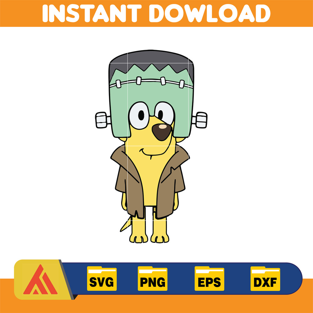 Bluey Lucky Halloween Svg, Bluey vector, Bluey Halloween Cutfile, bluey Clipart, Bluey Halloween Svg, Instant Download.jpg
