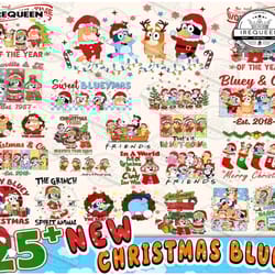 new christmas blue dog bundle, trendy pink christmas blue dog and family png bundle, christmas family png, instant downl