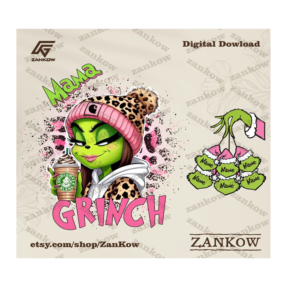 Custom Leopard Pink Christmas Mama Heart Kid Name(1).jpg