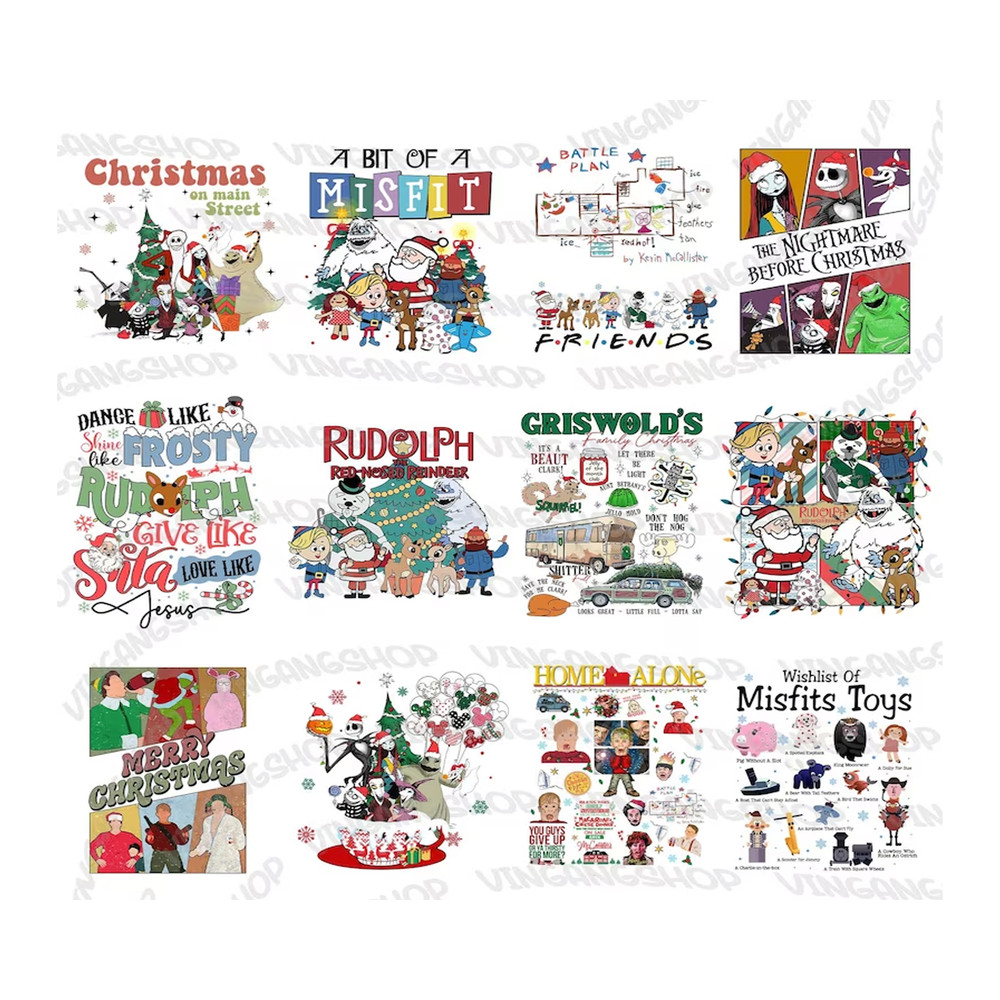 10 Christmas Movie Toys Friends Png Bundle, Winter Christmas Png, 90’s Christmas Png, Snow Holiday png, Cute Cartoon, Instant Download (2).jpg
