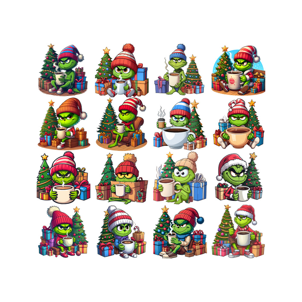 Giggling Grinchy Galore and Giggle png, Boujee grinch Png Bundle, Christmas Trending 2023 Png, Instant Download.jpg