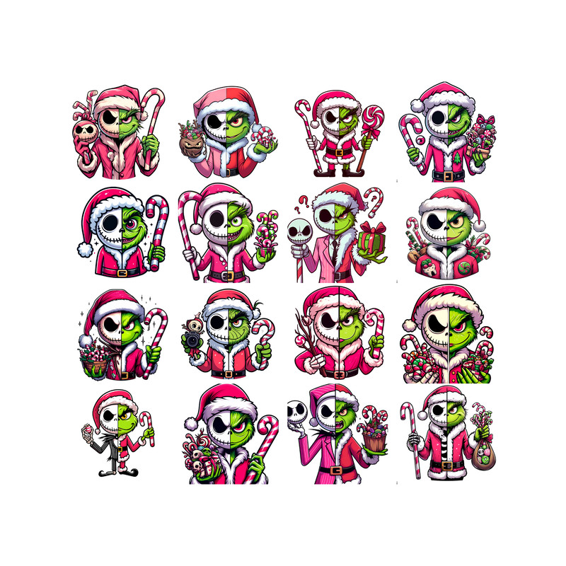 Nightmare Before Christmas Png Bundles, Jack Skellington Png, Grinch Png, Chistmas Jack Grinch, Chistmas Movie Character Sublimation Design.jpg