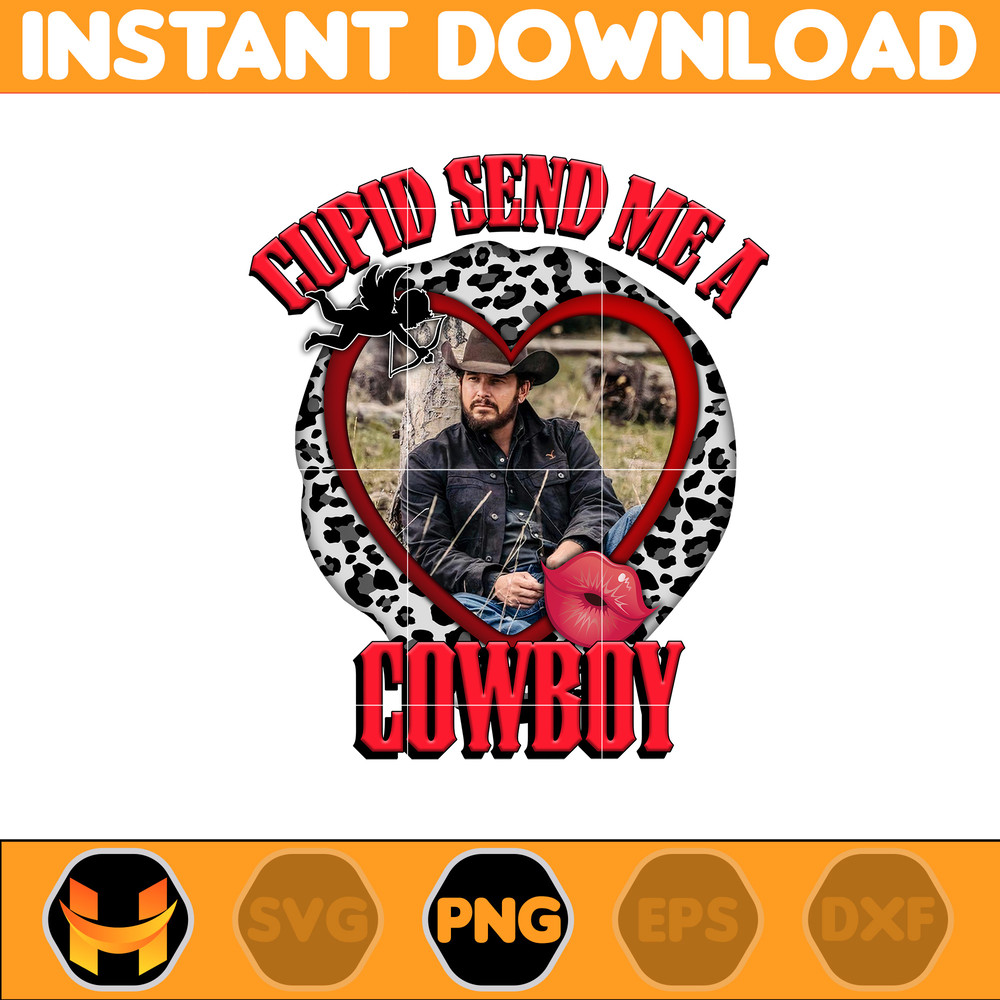 Yellowstone Valentines Sublimation Design, Western Valentine Png, Valentine's Day Png, Instant Dowload (5).jpg