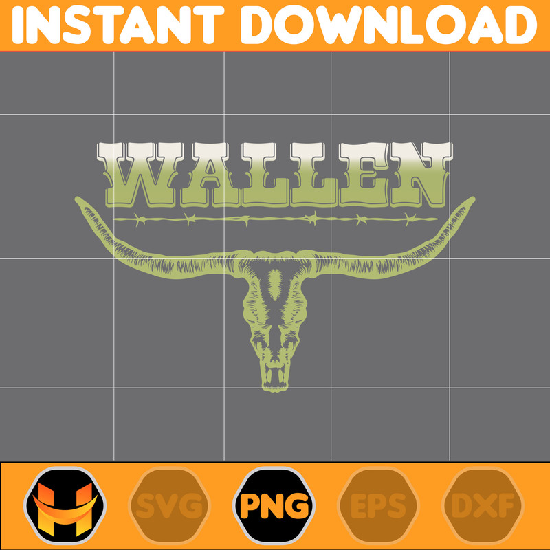 Country Western Png, Country Music Png, Retro Bull Skull Png, Wallen Bull Skull Png, Cowboy Design, Png Files High Quality (11).jpg