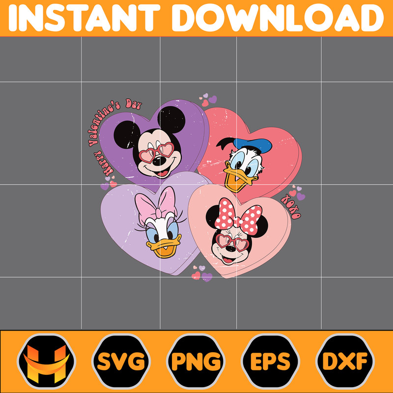 Designs Cartoon Valentine Svg, Be My Valentine Svg, Mouse And Friend Character Movie Svg (12).jpg