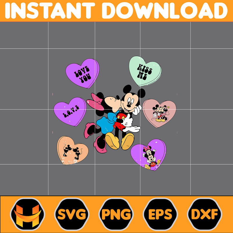 Designs Cartoon Valentine Svg, Be My Valentine Svg, Mouse And Friend Character Movie Svg (47).jpg