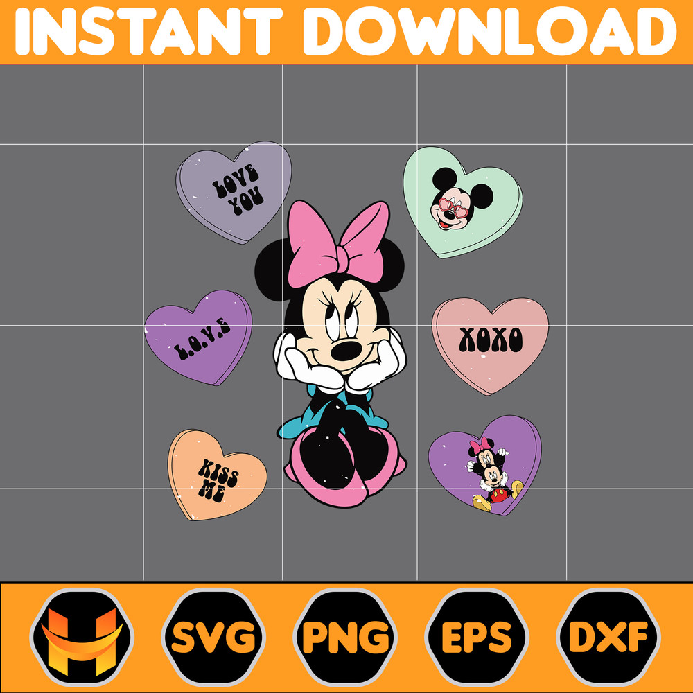 Designs Cartoon Valentine Svg, Be My Valentine Svg, Mouse And Friend Character Movie Svg (56).jpg