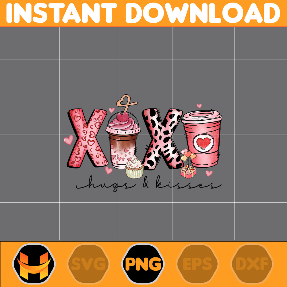 Valentine Coffee Png, Valentine Coffee Png, Valentine Drinks Png, Latte Drink Png, XOXO Png, Coffee Lover, Valentine Digital Download (10).jpg