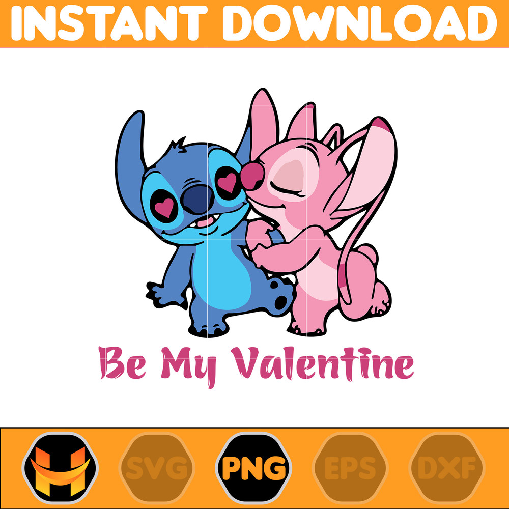 Stitcth Valentine Png, Stitch Png, Cartoon Png, Blue Alien, Valentine Png, Instant Download (13).jpg