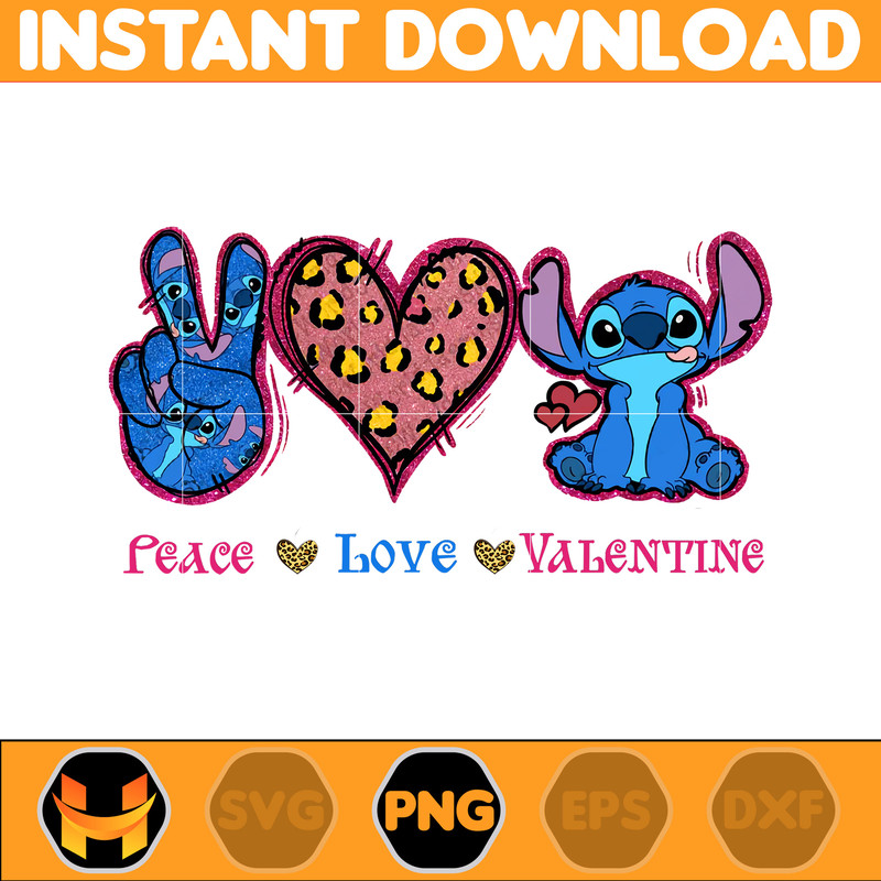 Stitcth Valentine Png, Stitch Png, Cartoon Png, Blue Alien, Valentine Png, Instant Download (18).jpg