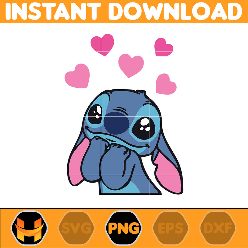 Stitcth Valentine Png, Stitch Png, Cartoon Png, Blue Alien, Valentine Png, Instant Download (19).jpg