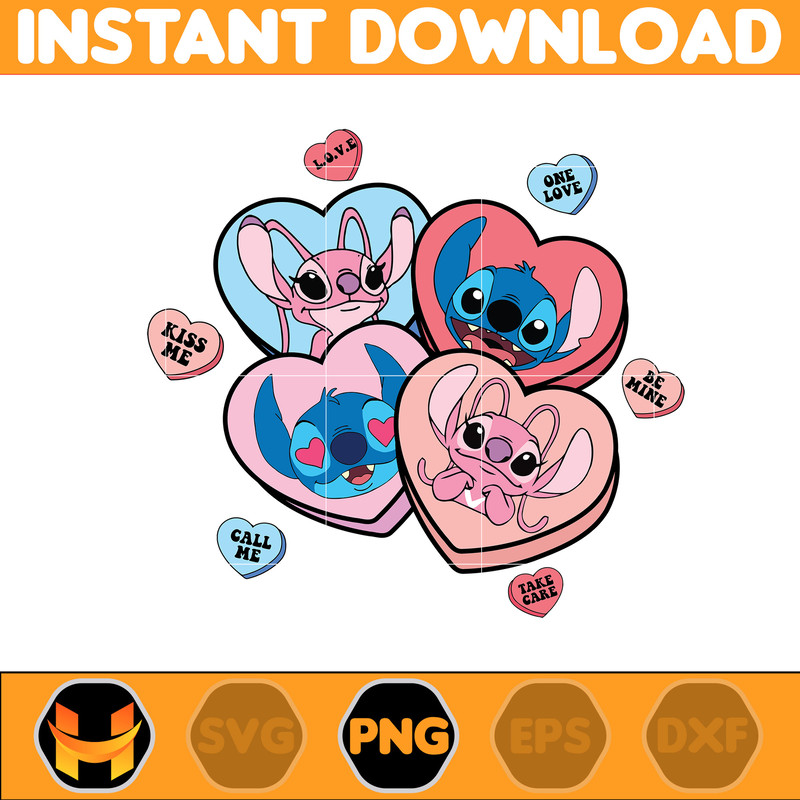 Stitcth Valentine Png, Stitch Png, Cartoon Png, Blue Alien, Valentine Png, Instant Download (9).jpg