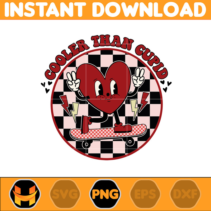 Retro Valentine Png, Checkerboard Valentine Png, Happy Valentine's Day Png, Happy Valentine Sayings Png (11).jpg