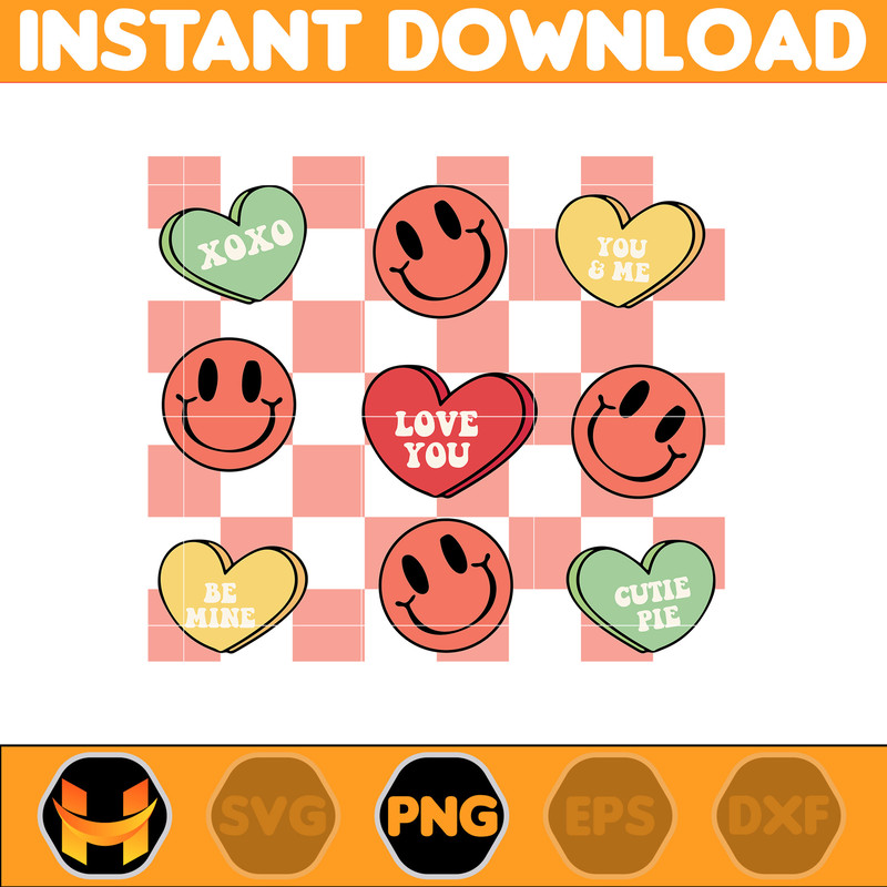 Retro Valentine Png, Checkerboard Valentine Png, Happy Valentine's Day Png, Happy Valentine Sayings Png (23).jpg