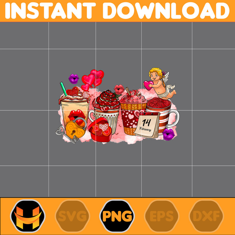 Valentine Coffee Png, Valentine Coffee Png, Valentine Drinks Png, Latte Drink Png, XOXO Png, Coffee Lover, Valentine Digital Dow (5).jpg
