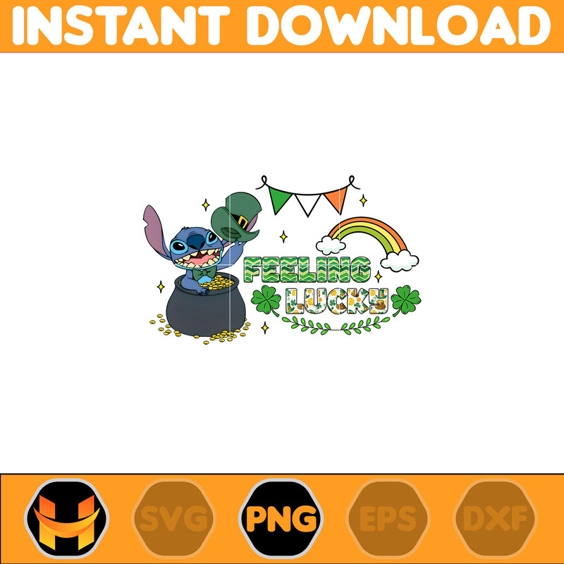 Feeling Lucky Png, Stitch Happy Patrick Day Png, First Dis ney Trip Png, Magical Patricks, Lucky Vibes Png.jpg