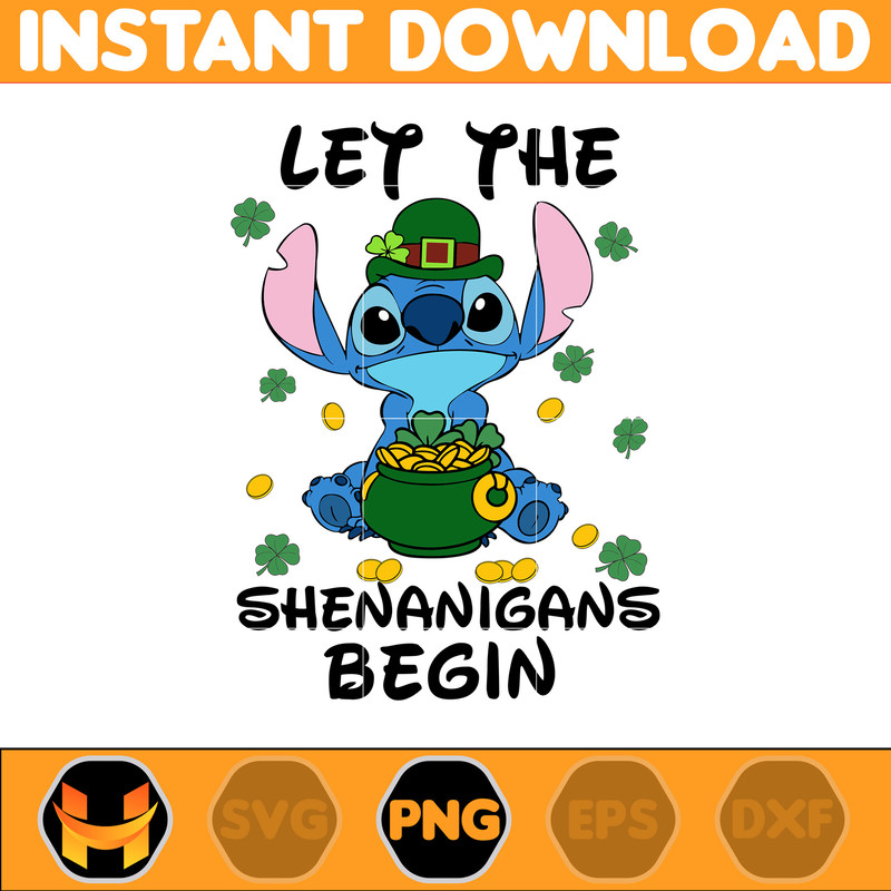 Let The Shenanigans Begin Png, Stitch Happy Patrick Day Png, First Dis ney Trip Png, Magical Patricks, Lucky Vibes Png.jpg