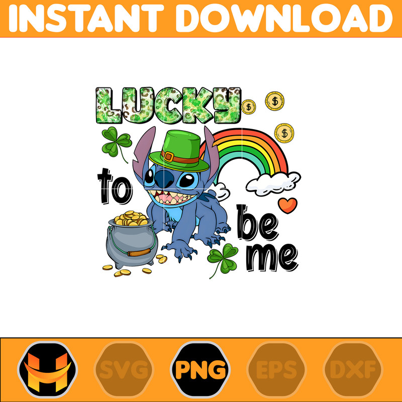 Luck To Be Me Png, Stitch Happy Patrick Day Png, First Dis ney Trip Png, Magical Patricks, Lucky Vibes Png.jpg