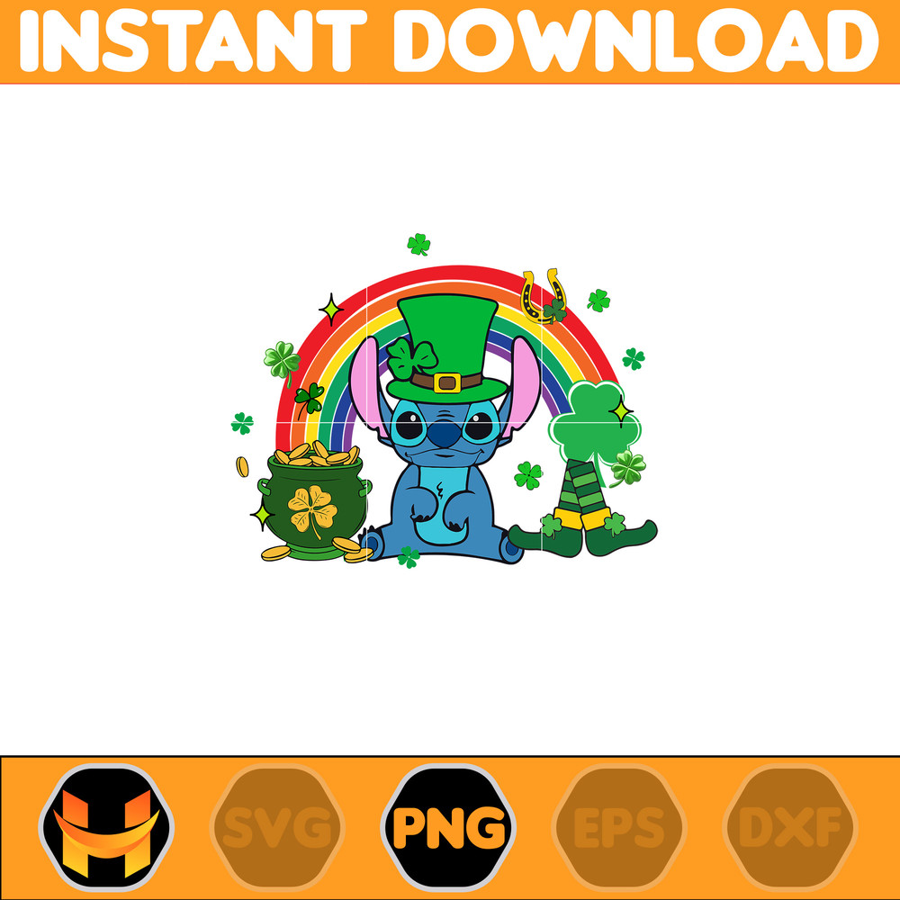 Stitch Patricks Day Png, Stitch Happy Patrick Day Png, First Dis ney Trip Png, Magical Patricks, Lucky Vibes Png.jpg