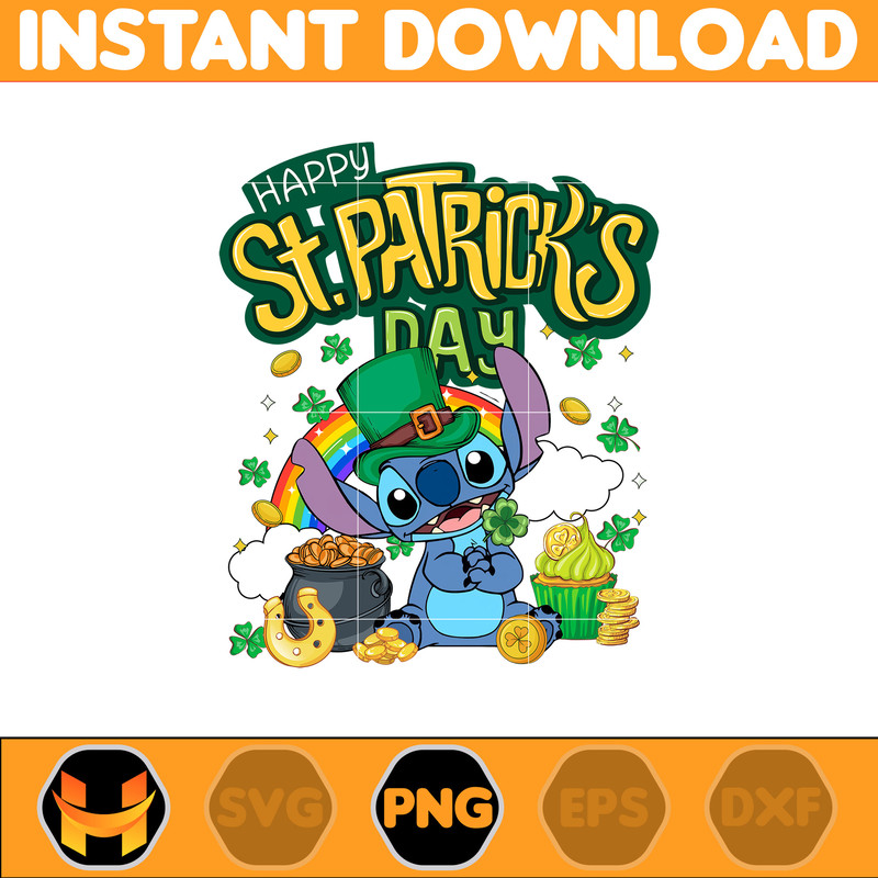 Stitch Patrick's Day Png, Stitch Happy Patrick Day Png, First Dis ney Trip Png, Magical Patricks, Lucky Vibes Png1.jpg