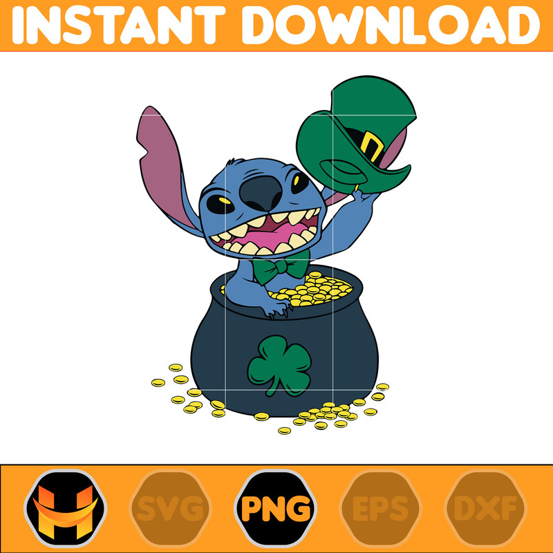 Stitch Png, Stitch Happy Patrick Day Png, First Dis ney Trip Png, Magical Patricks, Lucky Vibes Png.jpg