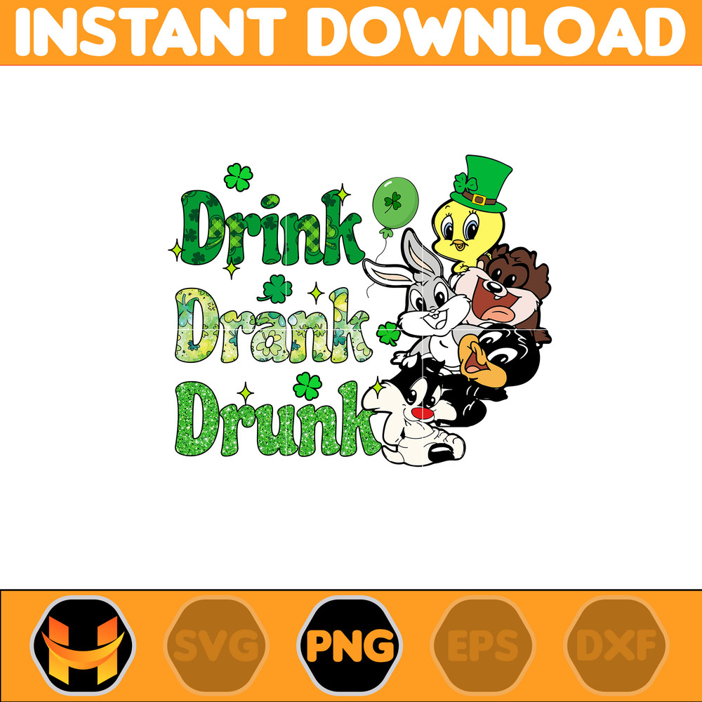 Drink Drank Drung Png, Png, Pinch Proof Png, St Patrick's Day Png, Cartoon Characters Png, Pot of Gold, Feeling Lucky Png.jpg