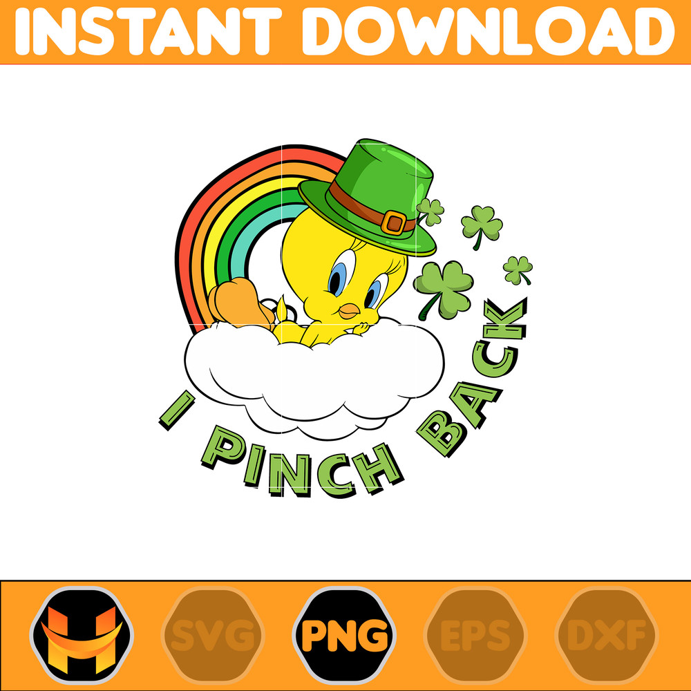 I Pinch Back Png, Pinch Proof Png, St Patrick's Day Png, Cartoon Characters Png, Pot of Gold, Feeling Lucky Png.jpg