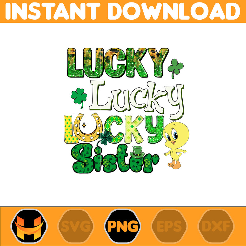 Lucky Sister Png, Pinch Proof Png, St Patrick's Day Png, Cartoon Characters Png, Pot of Gold, Feeling Lucky Png.jpg