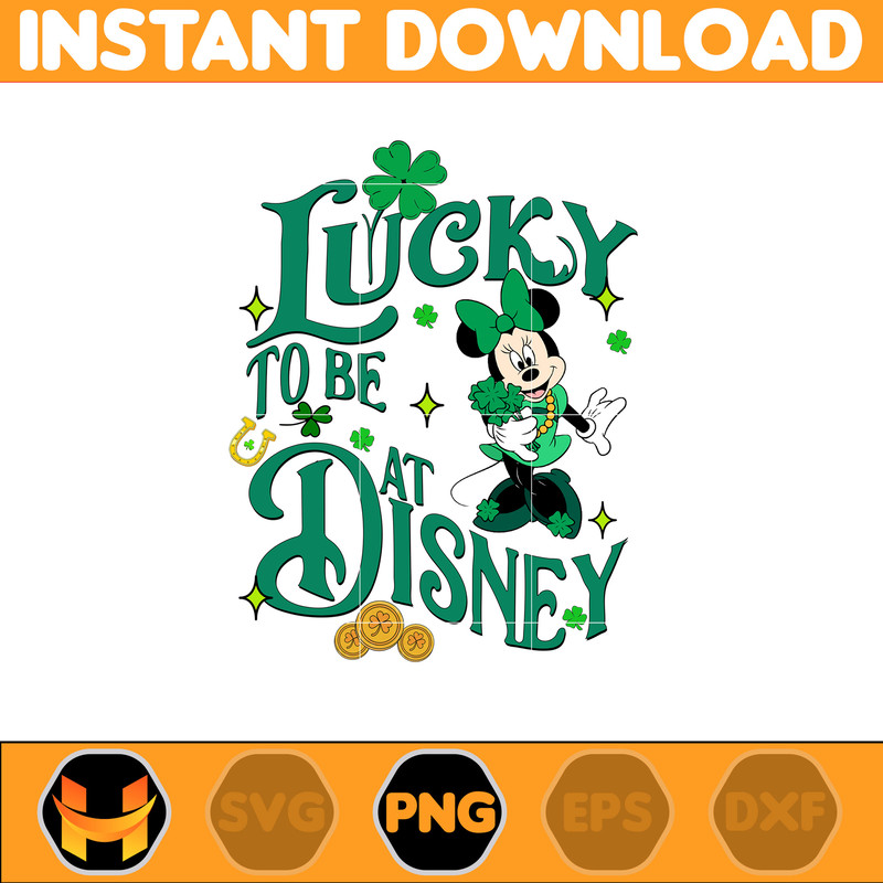 Lucky To Be At Disney Minnie Png, Happy St Patrick's Day Png, Cartoon St Patrick's Day, Saint Patrick's Day.jpg