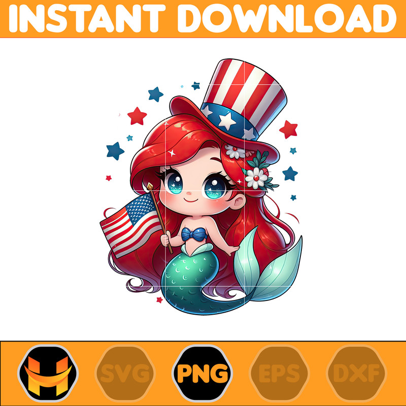 Cartoon Princess 4th of July Png, Princess Independence Day Png, American Patriotic Movie Png, Happy Fourth Of July Png, Instant Download (1).jpg
