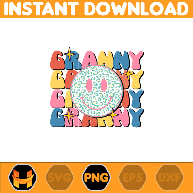 Granny Png, Retro Mother's Day Png, Drippin Face Leopard Png, Mom Life Wrap, Instant Download.jpg