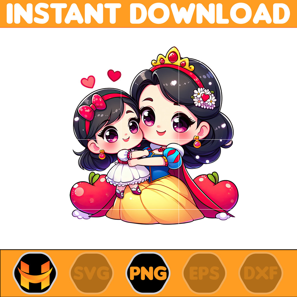 Mom And Daughter Princess Png, Cartoon Mother Png, Mother's Day Png, Gift For Mom Png, Motherhood Png, Mama Design Png (1).jpg