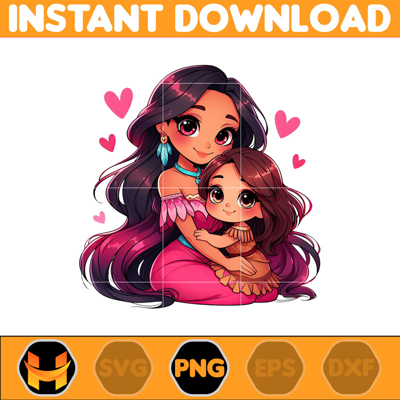 Mom And Daughter Princess Png, Cartoon Mother Png, Mother's Day Png, Gift For Mom Png, Motherhood Png, Mama Design Png (6).jpg