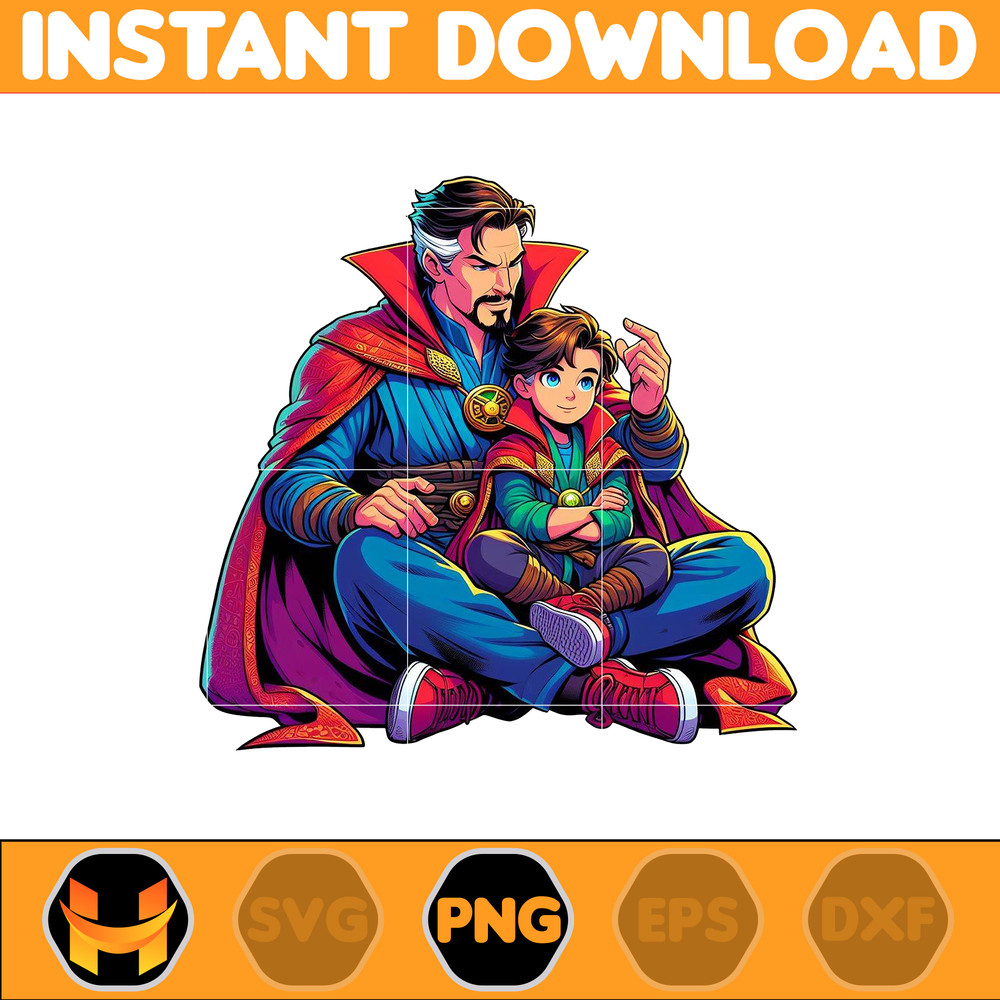 Doctor Strange Dad And Son Png, Super Hero Dad And Son Png, Father's Day 2024 Png, Father's Day Png Sublimation, Clipart, Instant Download (2).jpg